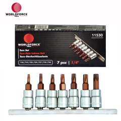 Delikli Torx Uçlu Lokma Seti 7 Parça 1/4'' (TH10,TH15,TH20,TH25,TH27,TH30,TH40)