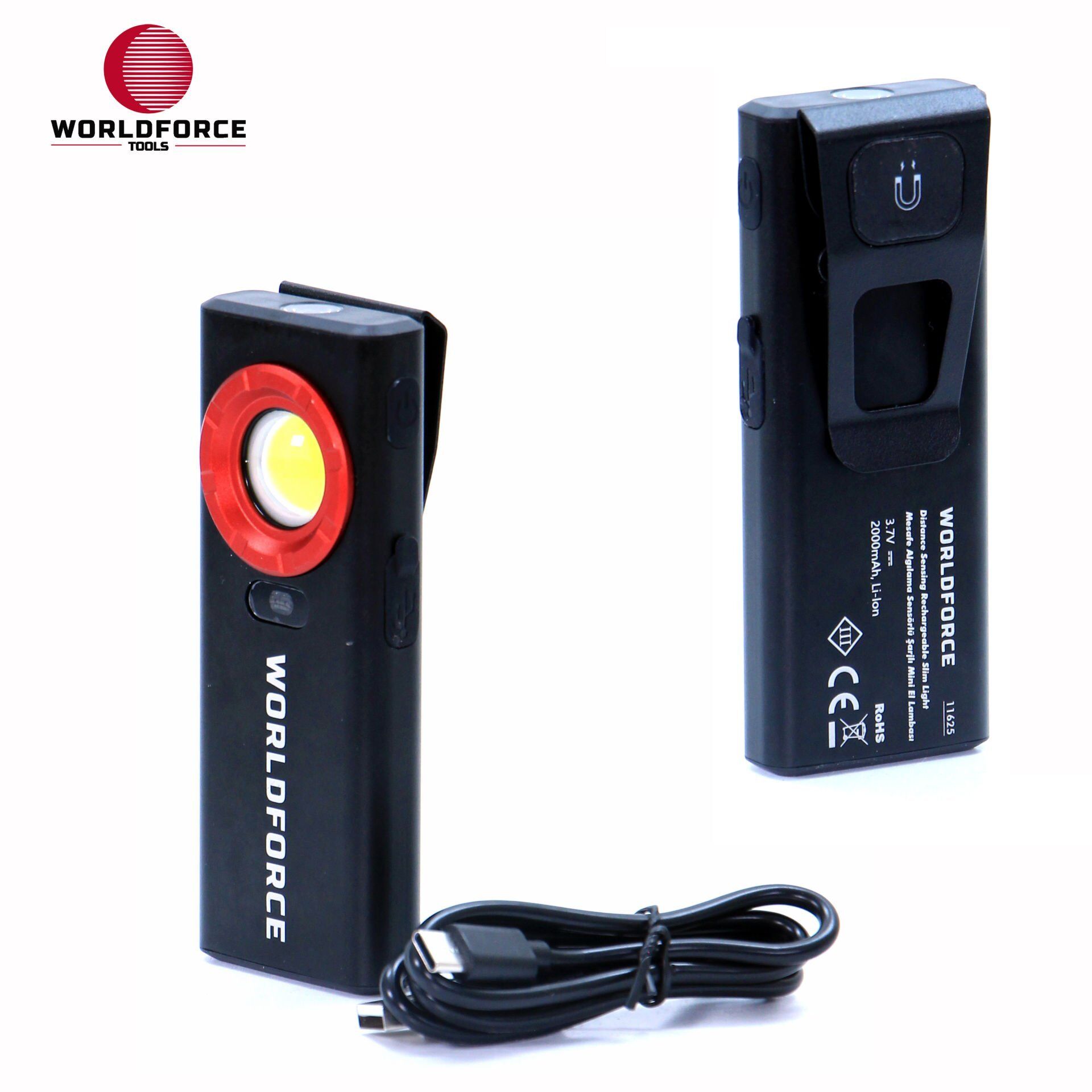 Mesafe Algılama Sensörlü Şarjlı Mini El Lambası COB+XG2 Ledli 1200 Lm (2000 mAh)