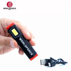 Şarjlı Mini El Lambası COB Ledli 300 Lm (600 mAh)