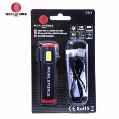 Şarjlı Mini El Lambası COB Ledli 300 Lm (600 mAh)
