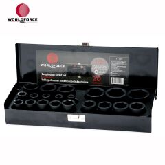 Lokma Seti 20 parça 1/2'' 6 Köşe (8- 24, 27, 30, 32mm) Metal Kutu