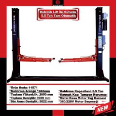 Hidrolik Lift İki Sütunlu 5.5 Ton 380/220V Tam Otomatik