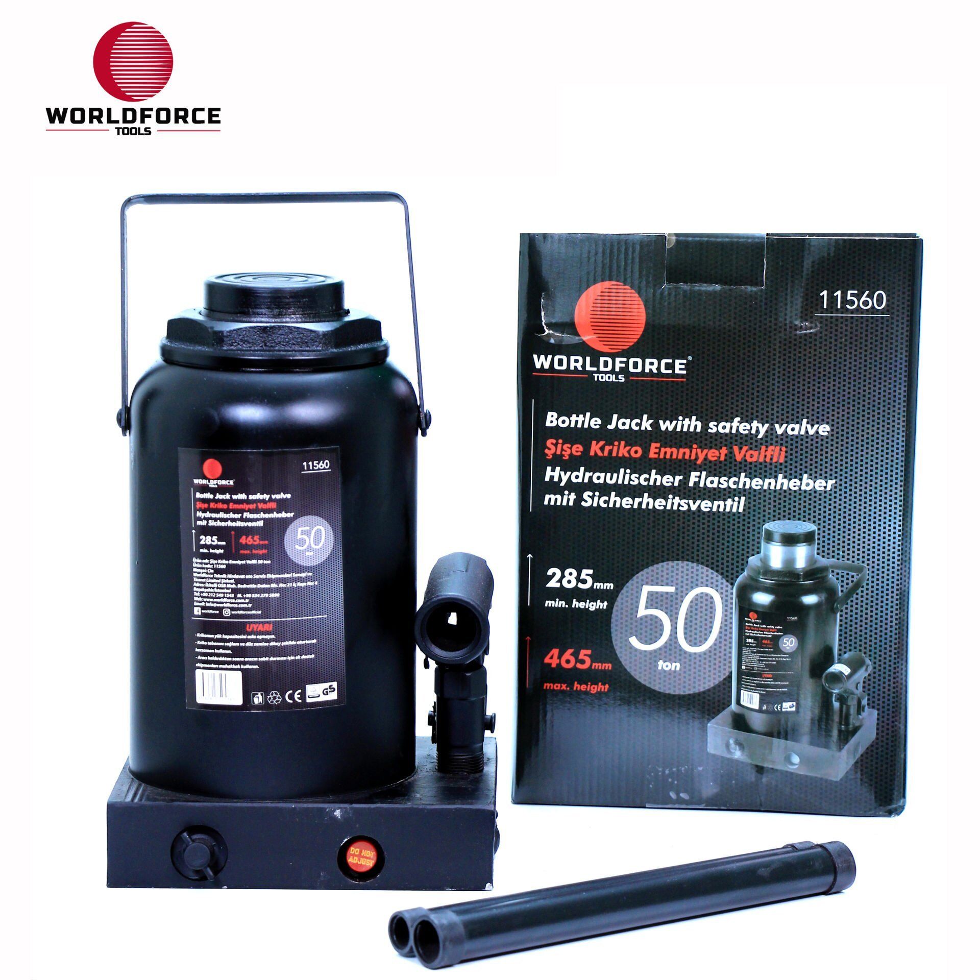 Hidrolik Şişe Kriko 50 Ton 285-465mm