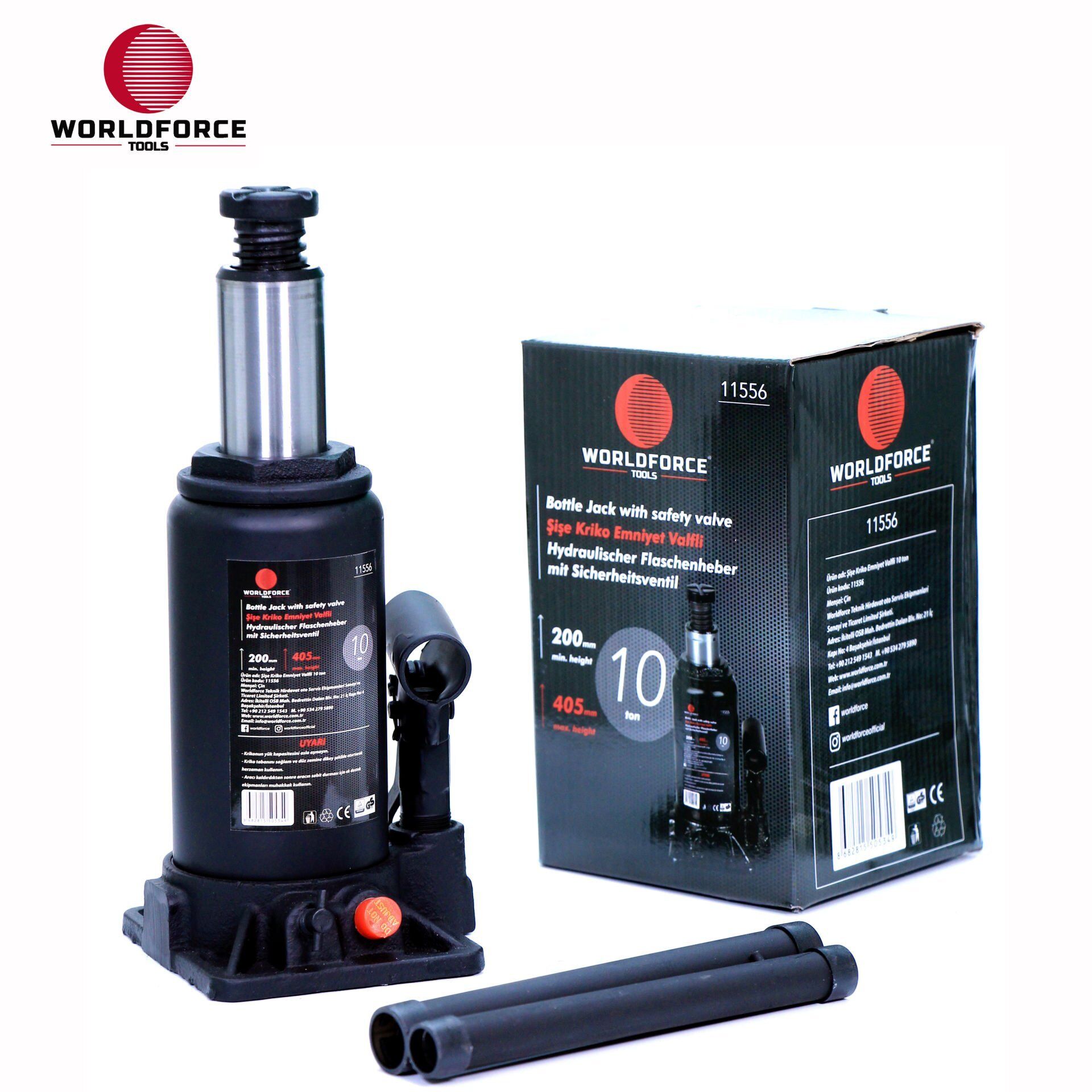 Hidrolik Şişe Kriko 10 Ton 200-405mm