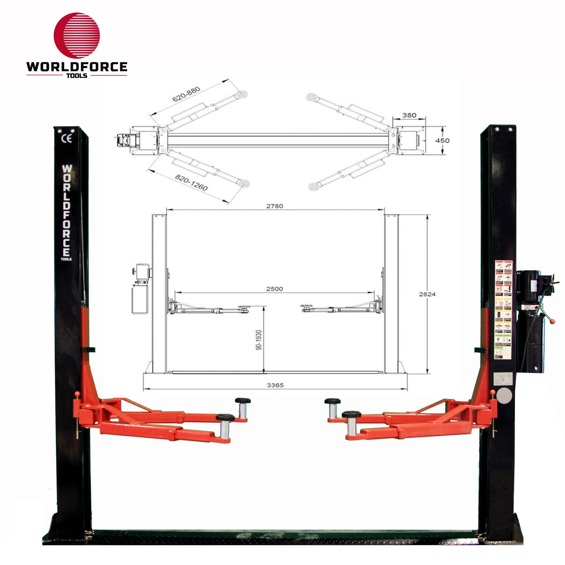 Hidrolik Lift İki Sütunlu 4 Ton 380/220V Yarı Otomatik