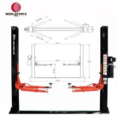 Hidrolik Lift İki Sütunlu 4 Ton 380/220V Yarı Otomatik