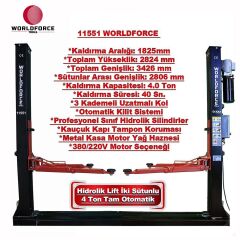 Hidrolik Lift İki Sütunlu 4 Ton 380/220V Tam Otomatik