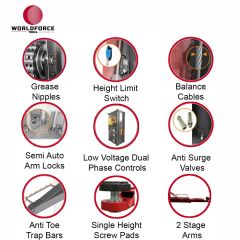 Hidrolik Lift İki Sütunlu 4 Ton 380/220V Tam Otomatik